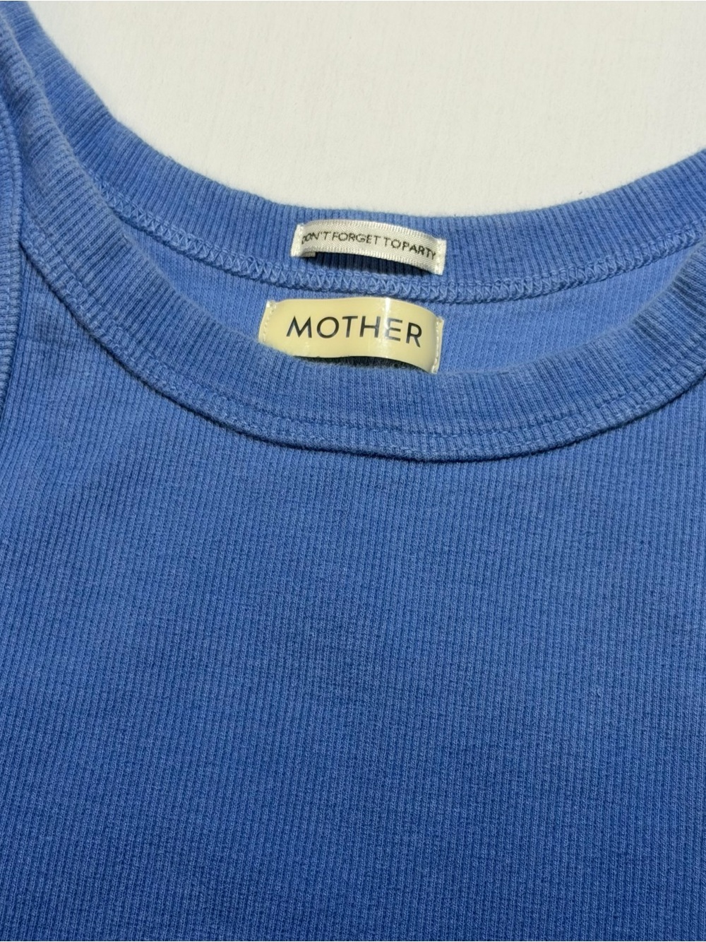 Mother Umbre Blue Ribbed Tank Top - Picture 3 of 11